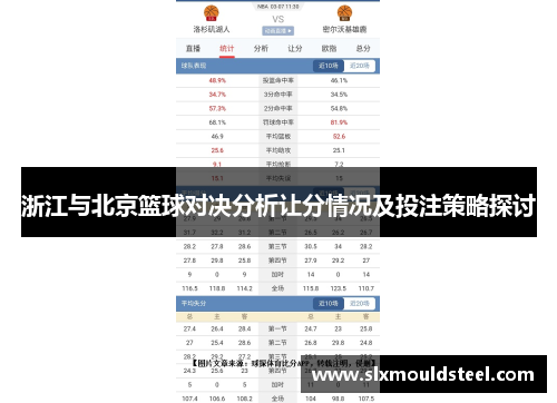 浙江与北京篮球对决分析让分情况及投注策略探讨